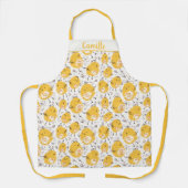 イエローチよくはしゃぐックファームデザイン エプロン (正面)