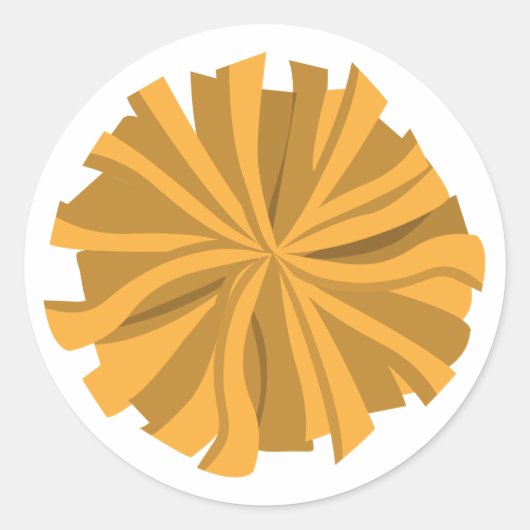 イエローチアリーダポムポム ラウンドシール (正面)