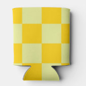 イエローチェックボード レトロ カラフル チェック 缶クーラー (裏面)