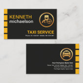 イエローチェック二重名色タクシードライバー 名刺 (正面/裏面)