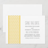 イエローチェフロン枠の結婚式延期案内 招待状 (正面/裏面)