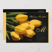 イエローチエレガントューリップすべての行事招待状 招待状 (正面/裏面)