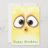 イエローチキン驚きの目カードハッピーバースデー (正面)