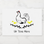 イエローチックスのラインアートを持つ鶏 フードラベル (シングルラベル)