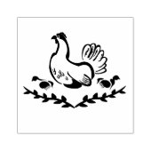 イエローチックスのラインアートを持つ鶏 ラバースタンプ (インプリント)