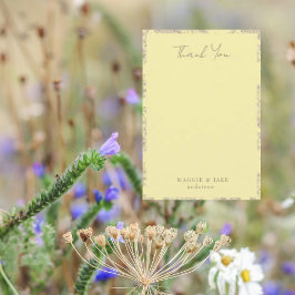 イエローチノワジエレガントウェディングサンキュー サンキューカード