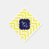 イエローチャンシェブロン海軍クローバー3モノグラム スタンダードカクテルナプキン (角)