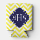 イエローチャンシェブロン海軍クローバー3モノグラム 缶クーラー (裏面)