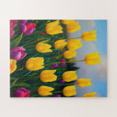 イエローチューリップガーデン絵を描油、ジグソーパズル ジグソーパズル (横)