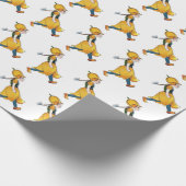 イエローチューリップキュートフラワーガールヴィンテージフローラ ラッピングペーパー (角)