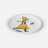 イエローチューリップキュートフラワーフローラ誕生日ガール ペーパープレート (アングル)