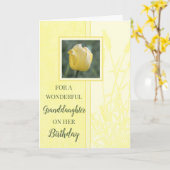 イエローチューリップグランドドーター誕生日 カード (黄色い花)