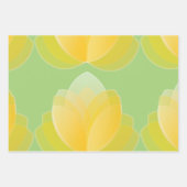 イエローチューリップデザイン、スクリプトレタリング最高のママ ラッピングペーパーシート (正面2)