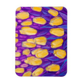 イエローチューリップフィールド春の花絵画フローラ マグネット (縦)