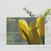 イエローチューリップフラワーズ悔やみや弔慰サンキューカード 案内状 (スタンド正面)