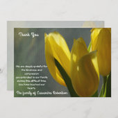 イエローチューリップフラワーズ悔やみや弔慰サンキューカード 案内状 (正面/裏面)