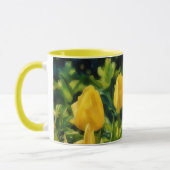 イエローチューリップフラワーフローラアートマグカップ マグカップ (左)