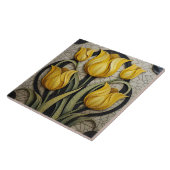 イエローチューリップフローラアールヌーボーインスパイア自然 タイル (側面)
