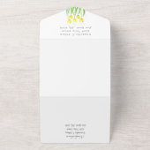 イエローチューリップフローラ水彩春の結婚式 オールインワン招待状 (外側)