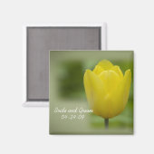 イエローチューリップ春の結婚式 マグネット (正面/裏面)