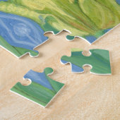 イエローチューリップ春の花フローラアート絵画ズ ジグソーパズル (側面)