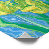 イエローチューリップ春の花フローラアート絵画ズ ポスター (角)