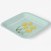 イエローチューリップ&ソフトグリーン紙プレート ペーパープレート (傾斜あり)