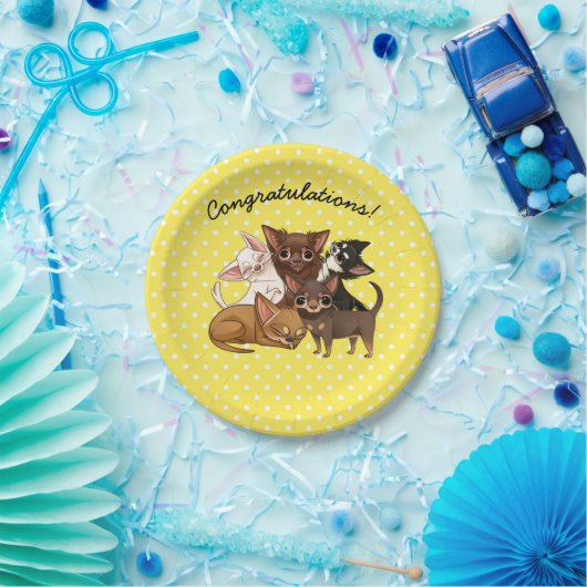 イエローチワワ紙パーティープレート ペーパープレート (パーティー)