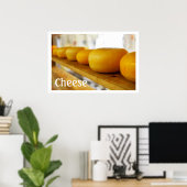 イエローチーズホイールプリント ポスター (ホームオフィス)