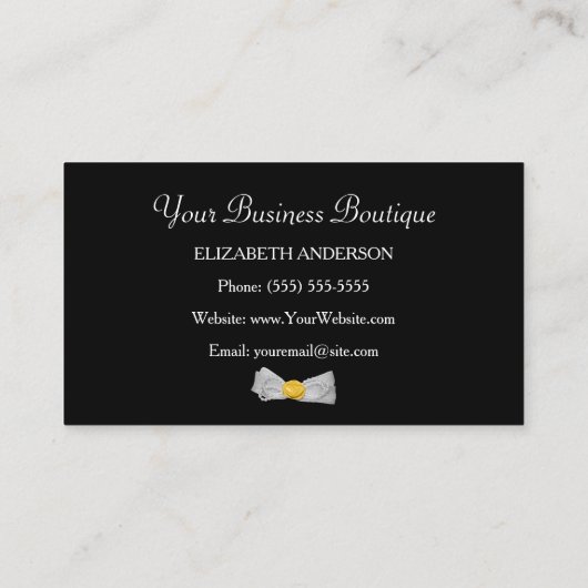 イエローチーテガーリーープリントブティックシックボウ 名刺 (裏面)