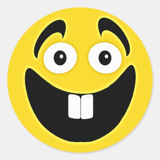 イエローツーフロント歯顔 ラウンドシール (正面)