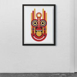 イエローティキマスク メタルプリント