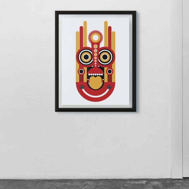 イエローティキマスク メタルプリント (クリエイターアップロード済み)