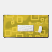 イエローティントジオメトリック正方形デスクマット デスクマット (キーボード&マウス)
