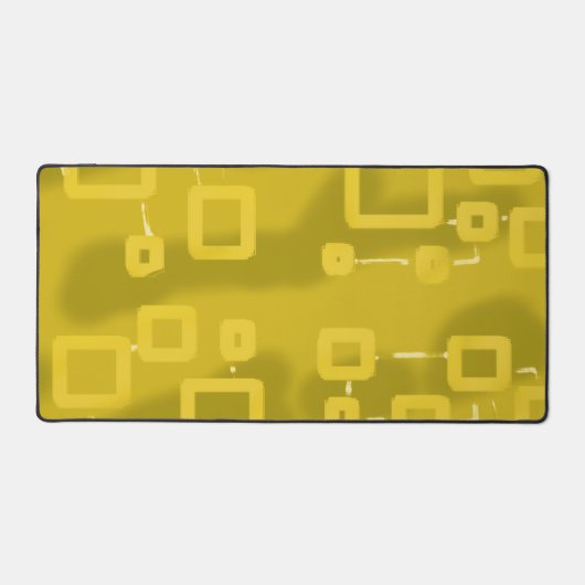 イエローティントジオメトリック正方形デスクマット デスクマット (正面)