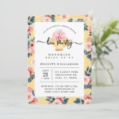 イエローティーカップティーパーティーブライダルシャワー招待 招待状 (スタンド正面)