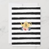 イエローティーカップティーパーティーブライダルシャワー招待 招待状 (裏面)