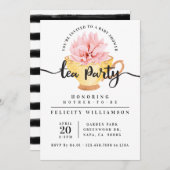 イエローティーカップティーパーティーベビーシャワー招待状 招待状 (正面/裏面)