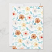 イエローティール（緑がかった色）エレガントフローラ55誕生日 招待状 (裏面)