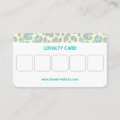 イエローティール(緑がかった色)ヒョウ柄かわいいロカビリー 名刺 (裏面)