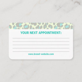 イエローティール（緑がかった色）ヒョウ柄かわいいロカビリー 名刺