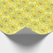 イエローテニスチャンディ文字 ラッピングペーパー (角)