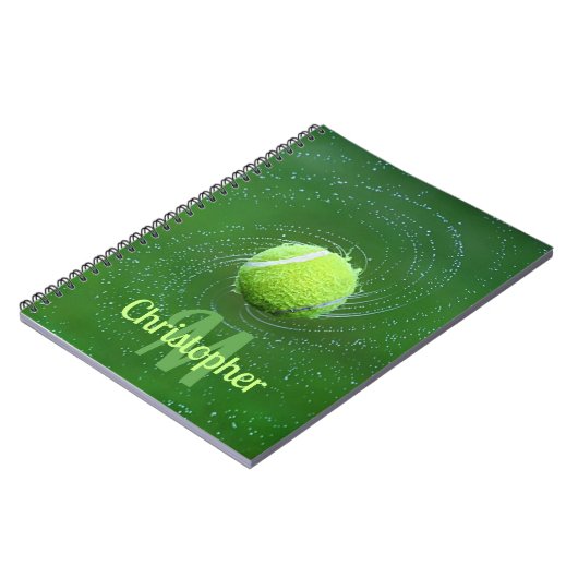 イエローテニスボーパーソナライズされたル ノートブック (左側)