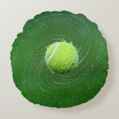 イエローテニスボーパーソナライズされたル ラウンドクッション (正面)