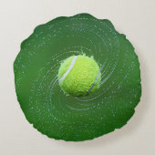 イエローテニスボーパーソナライズされたル ラウンドクッション (裏面)