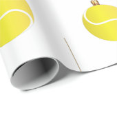 イエローテニスボールオーナメントクリスマステーマスポーツ ラッピングペーパー (ロールコーナー)