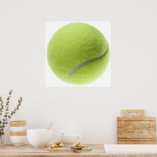 イエローテニスボールカスタマイズテンプレート ポスター (キッチン)