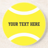イエローテニスボールカスタムラウンドサンドストーンコースター コースター (正面)