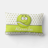 イエローテニスボールモノグラム名 ランバークッション (裏面)