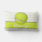 イエローテニスボールモノグラム名 ランバークッション (裏面)